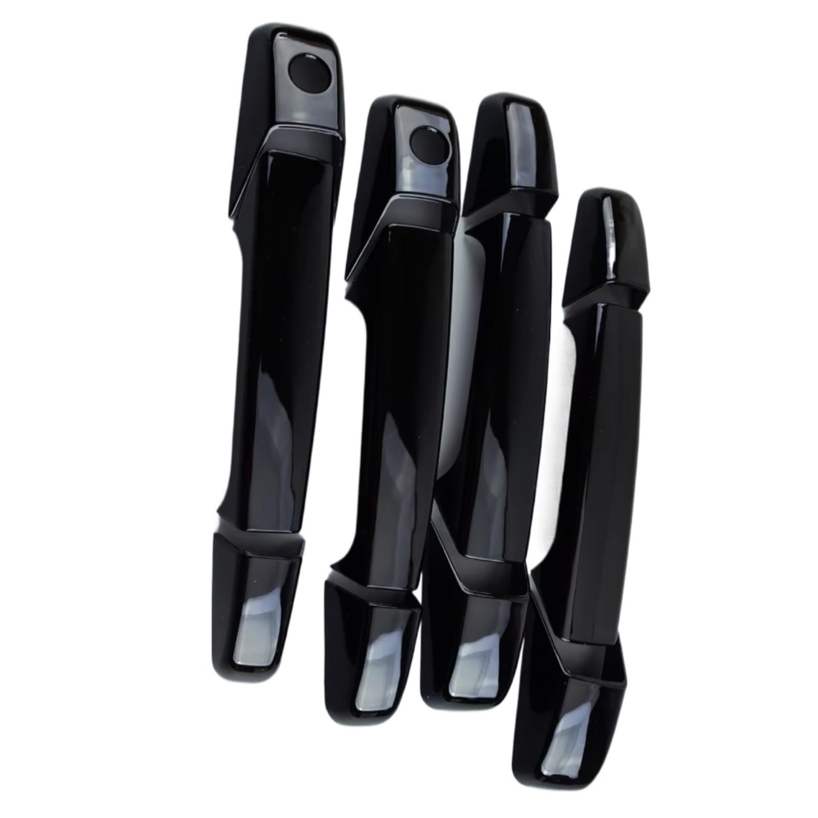 JJRFVBGT Door Handle Trim Compatible with Silverado 1500 2007-2013 for 2500 3500 2007-2014 Gloss Black Cover Trim Car Exterior Door Handle Housing