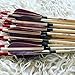 Wooden Archery Arrows for Thumb Release Archery Recurve Bow Brown Feather with Koc Nock(Pack of 6)