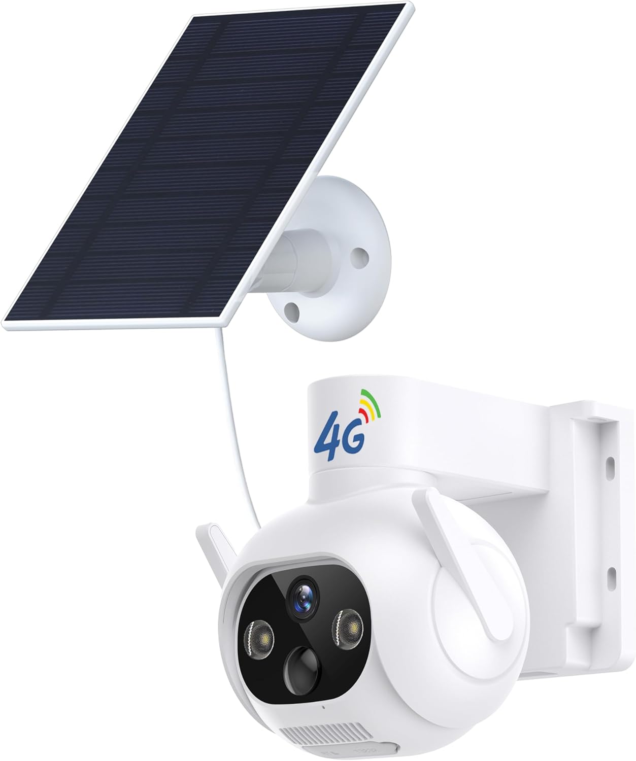 4G LTE Cellular Solar Security Camera Outdoor, No WiFi Needed, 360° Live View Pan/Tilt, 2K Color Night Vision, PIR Motion Detection with Auto Tracking, 2-Way Audio, Built-in SIM Card