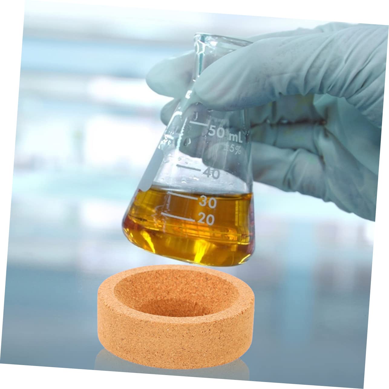 Ciieeo porta fiaschetta in sughero tappetino in sughero per fiasco supporto per fiaschetta di sughero In piedi laboratorio supporto con morsetti supporti per fiaschi
