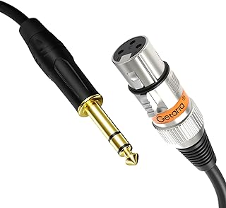 Getaria 6.6ft Female XLR to 1/4 TRS Cable, 6.35mm to XLR Female Balanced Microphone Cable, Quarter Inch Jack Balanced to XLR Microphone Cable Compatible with Speakers, Audio Consoles,Mixers