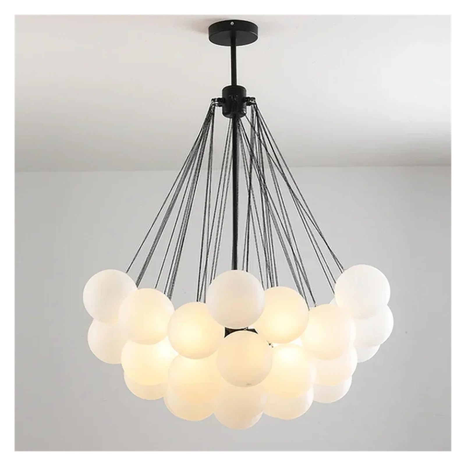 Generico Lampadario a sfera Bubbles, lampadario decorativo con paralume in vetro smerigliato, fai da te for ingresso, camera letto, soggiorno(Chrome 37 glasses,Warm White)