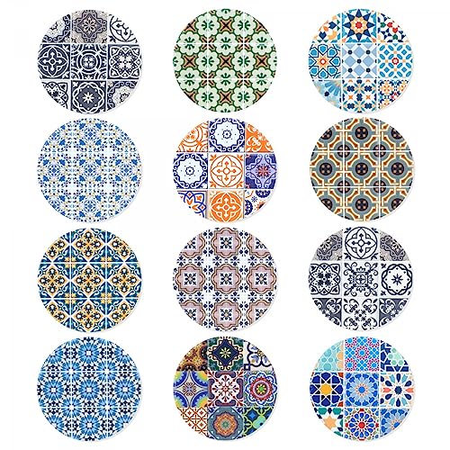 Set 50 Sottobicchieri In Ceramica Per Sublimazione 10,2 Cm - Quadrati E Rotondi Con Retro In Sughero, Bianchi Per Fai Da Te - 2