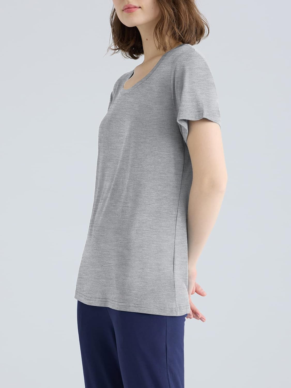 Latuza Women's Soft Comfy Pajama Tops Scoop Neck Sleep Tee Shirt - Image 2