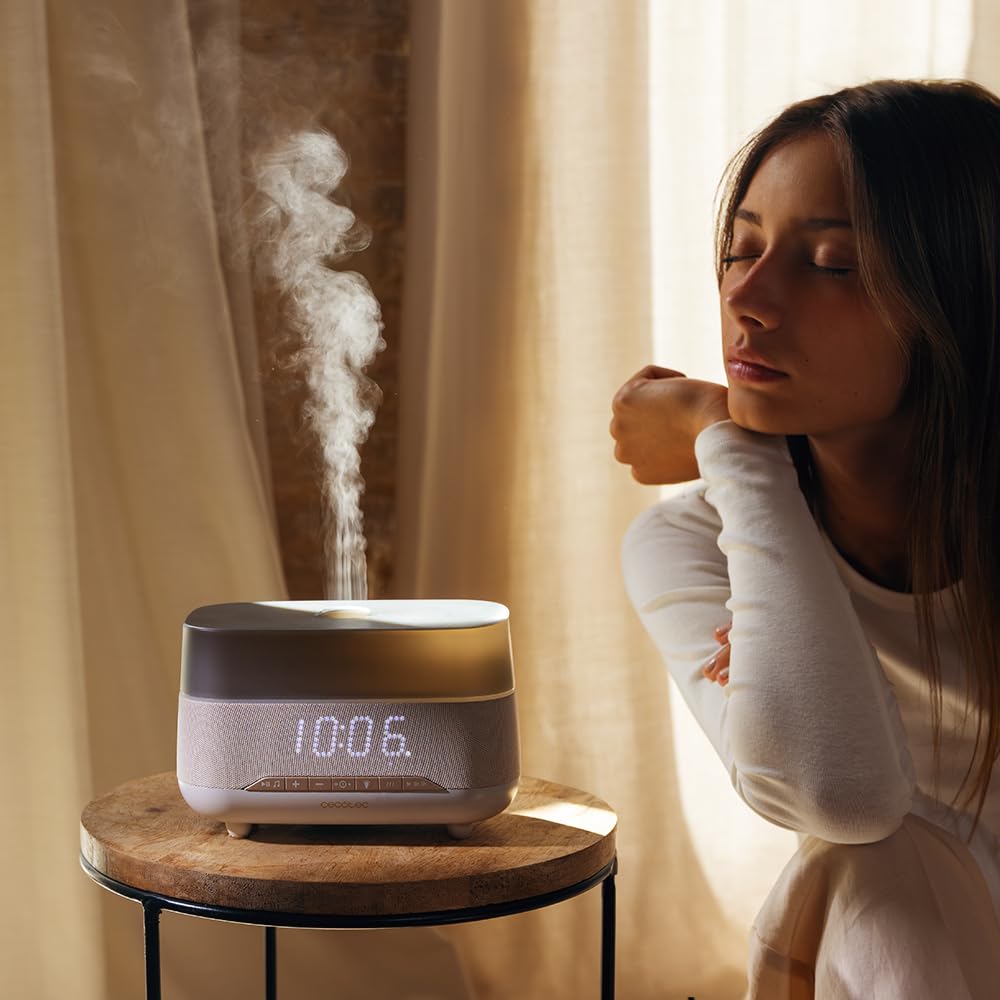 Cecotec PureAroma 1300 Hydra Speaker Difusor de Aromas Ultrasónico 300ml Bluetooth LED Temporizador 5h 3 Modos Vapor Aromaterapia