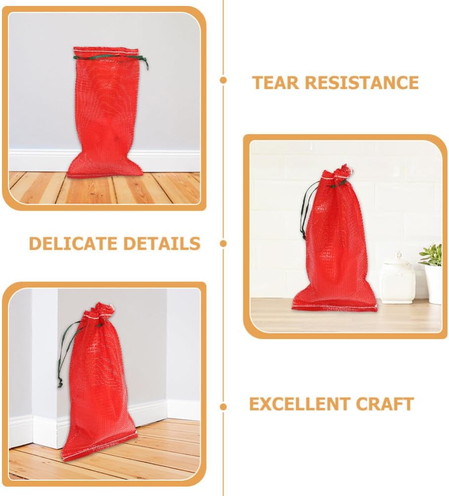 Kichvoe 50pcs Reusable Mesh Vegetable Storage Bags Breathable Drawstring Net Bags for Fruits Onions Potatoes and Seafood Tear Resistant Design