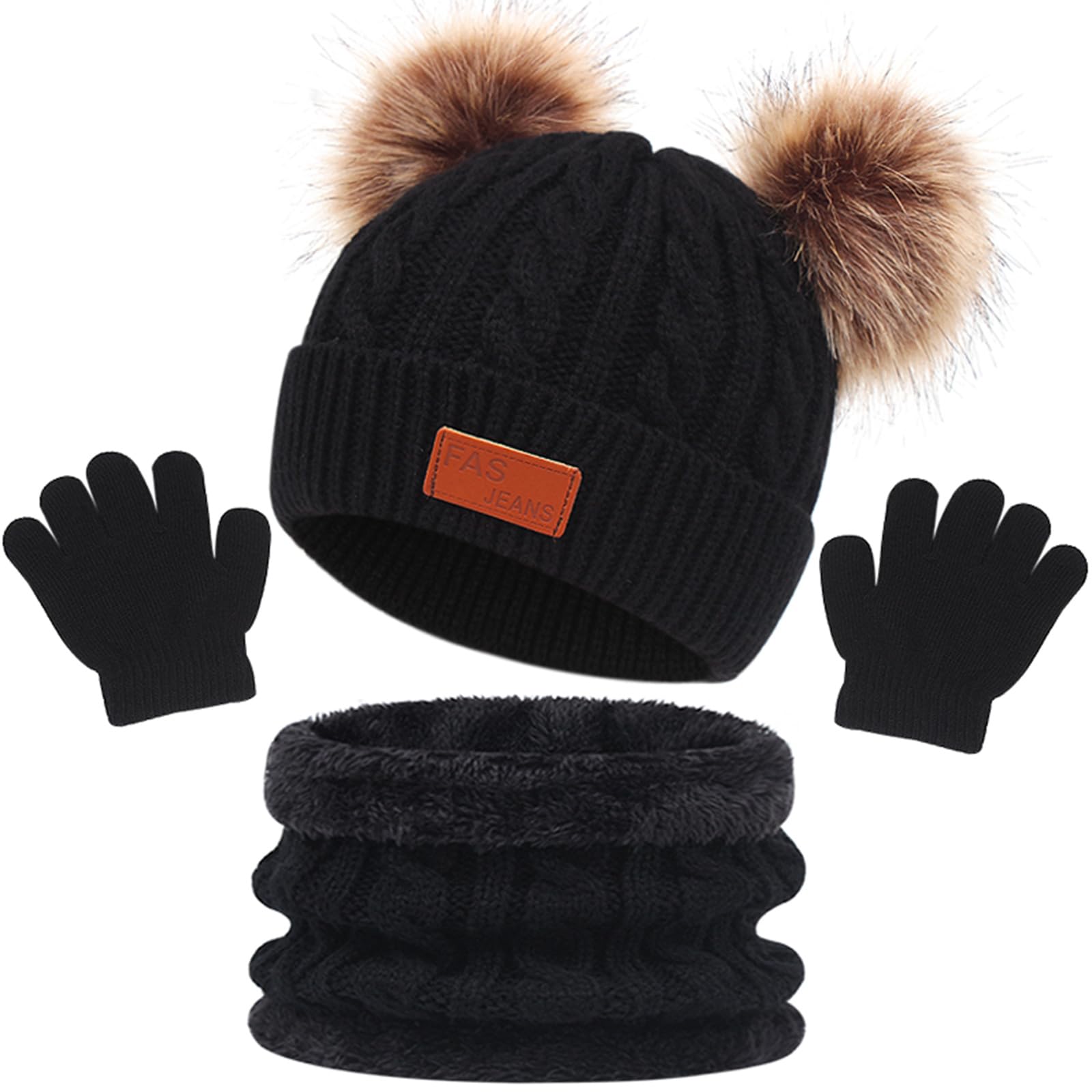 Bobble Hat Hat Gloves And Snood Set Hat Scarf And Gloves Set Kids