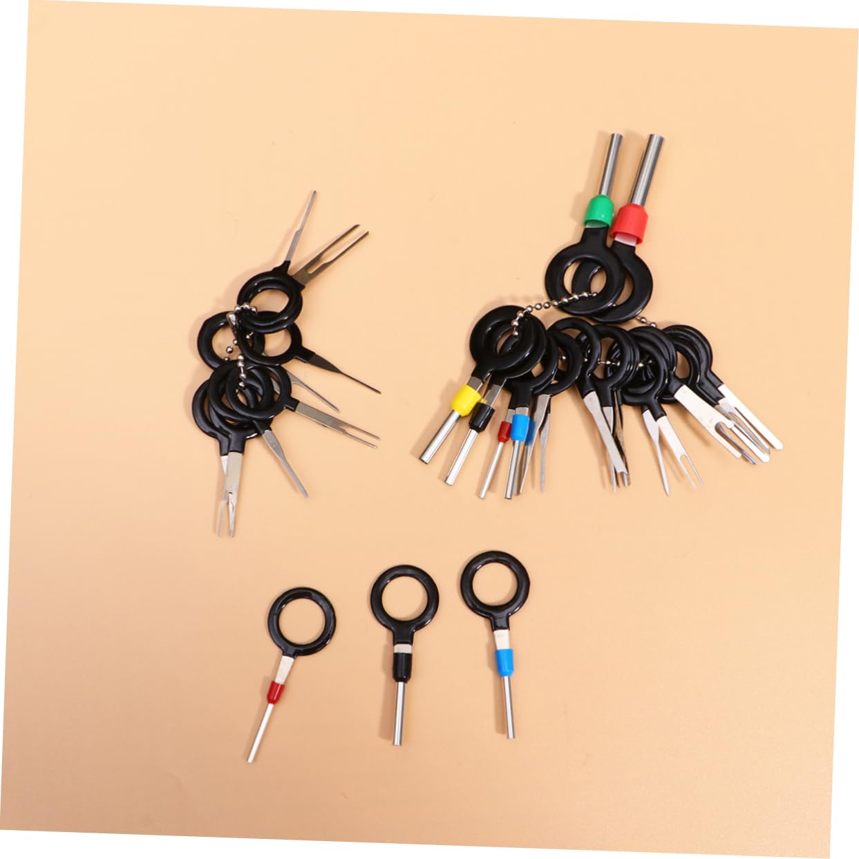 MUCKLILY 29pcs Needle Removal Tool Terminal Extractor for Auto Connectors High Hardness Pin Release Tool Use for Automotive Electronics Design