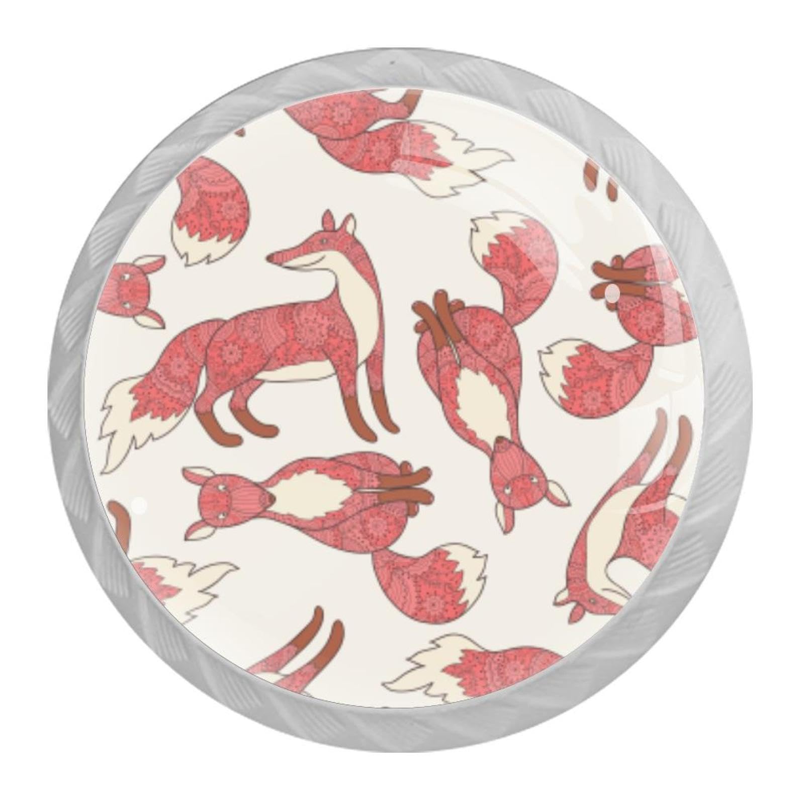 Tqmspg Multi03 4 Pieces Drawer Pulls Fox Door Knobs Dresser Handles For Kitchen Wardrobe Cupboard Hardware Furniture