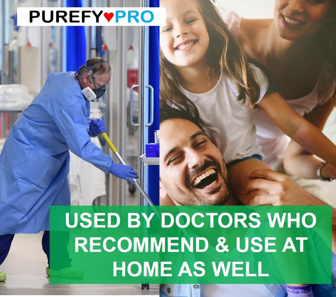 Purefypro Disinfectant (68oz) - Kills 99.9999% Viruses HIV, Monkeypox, Hepatitis, Norovirus, VRE, MRSA, No Rinse, No Residue. Suitable for All Surfaces