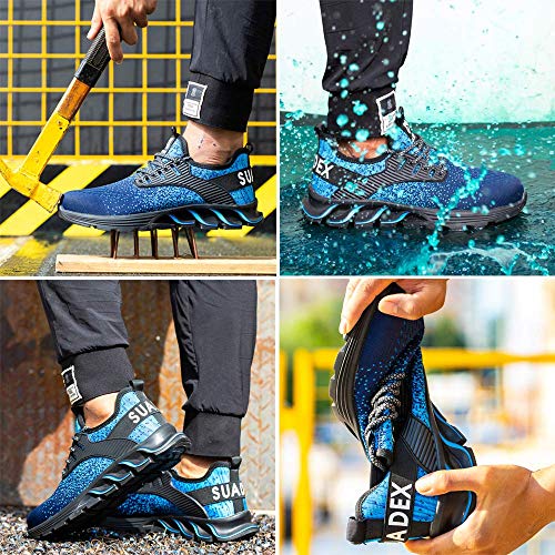SUADEX Veiligheidsschoenen Heren Dames Lichtgewicht Werkschoenen mit Staal neus Unisex Werkveiligheidsschoenen Ademende… - Image 6