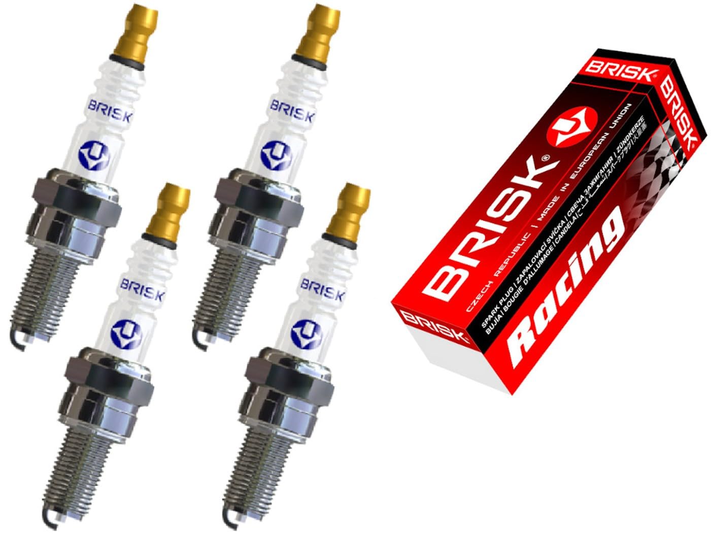 BRISK Silver BR10YS-9 1521 Bujías de Encendido Benzin LPG CNG Autogas, 4 piezas