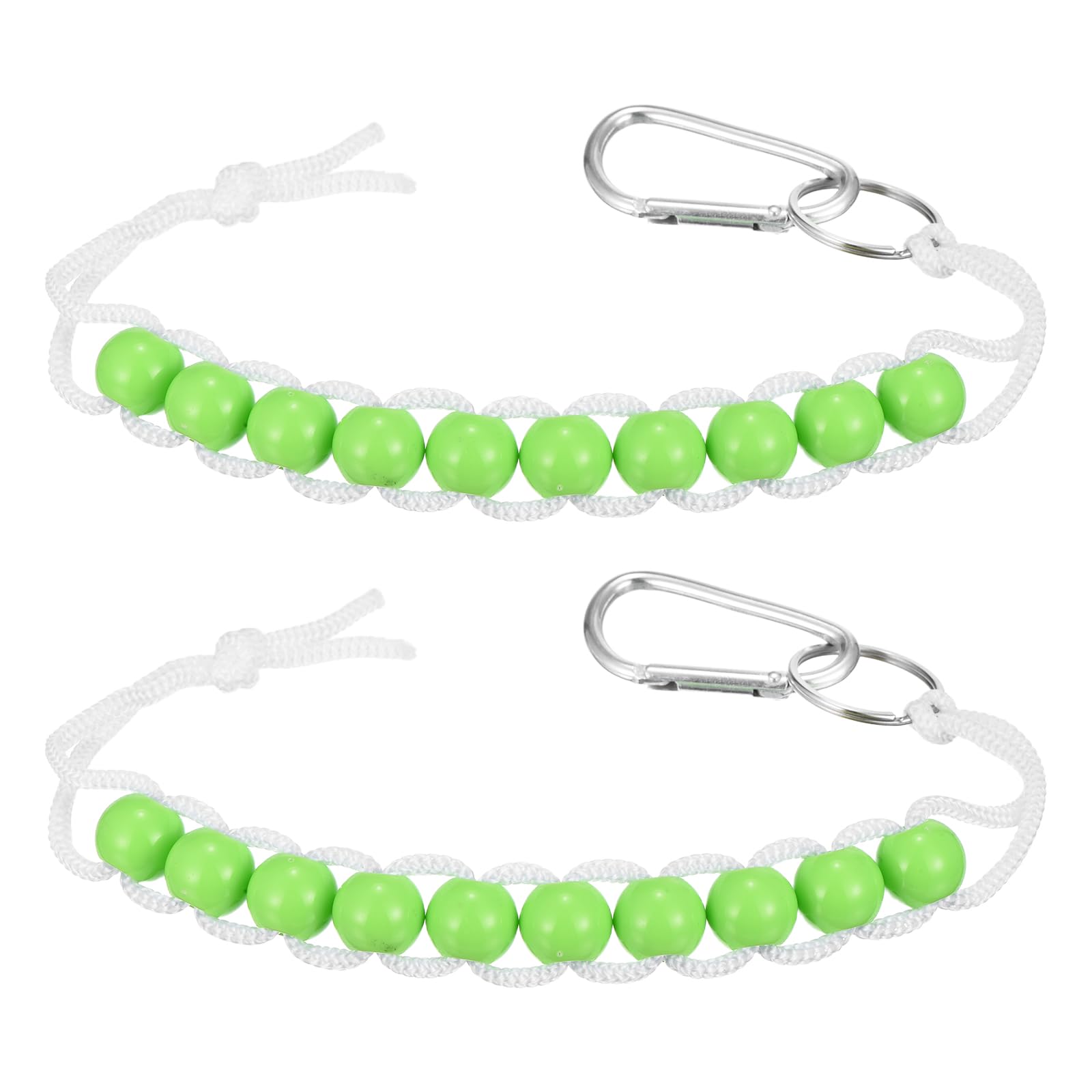 YELARXI Golf Beads Counter, Golf Ball Beads Bracelet Count Stroke Score Acrylic Sports Keeper Putting with Hook 2 Pcs & Green -Fitting for (Golfer/Training/Practice/Competition)