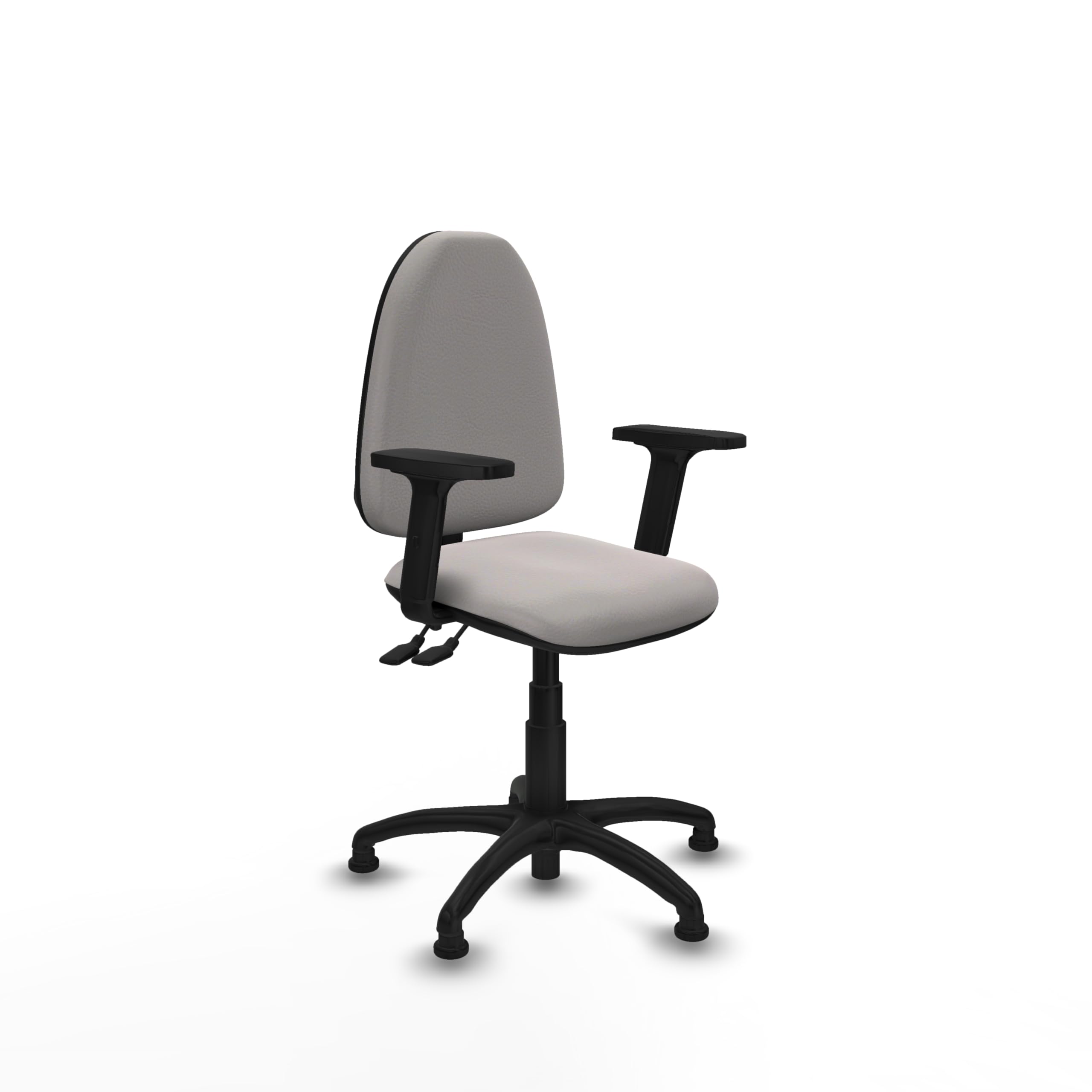 Piqueras y Crespo - Silla Escritorio sin Ruedas Blanca Aýna con Brazos 2D. Equipado con Contacto Permanente de Doble Maneta y Espuma de Corte. Blanco
