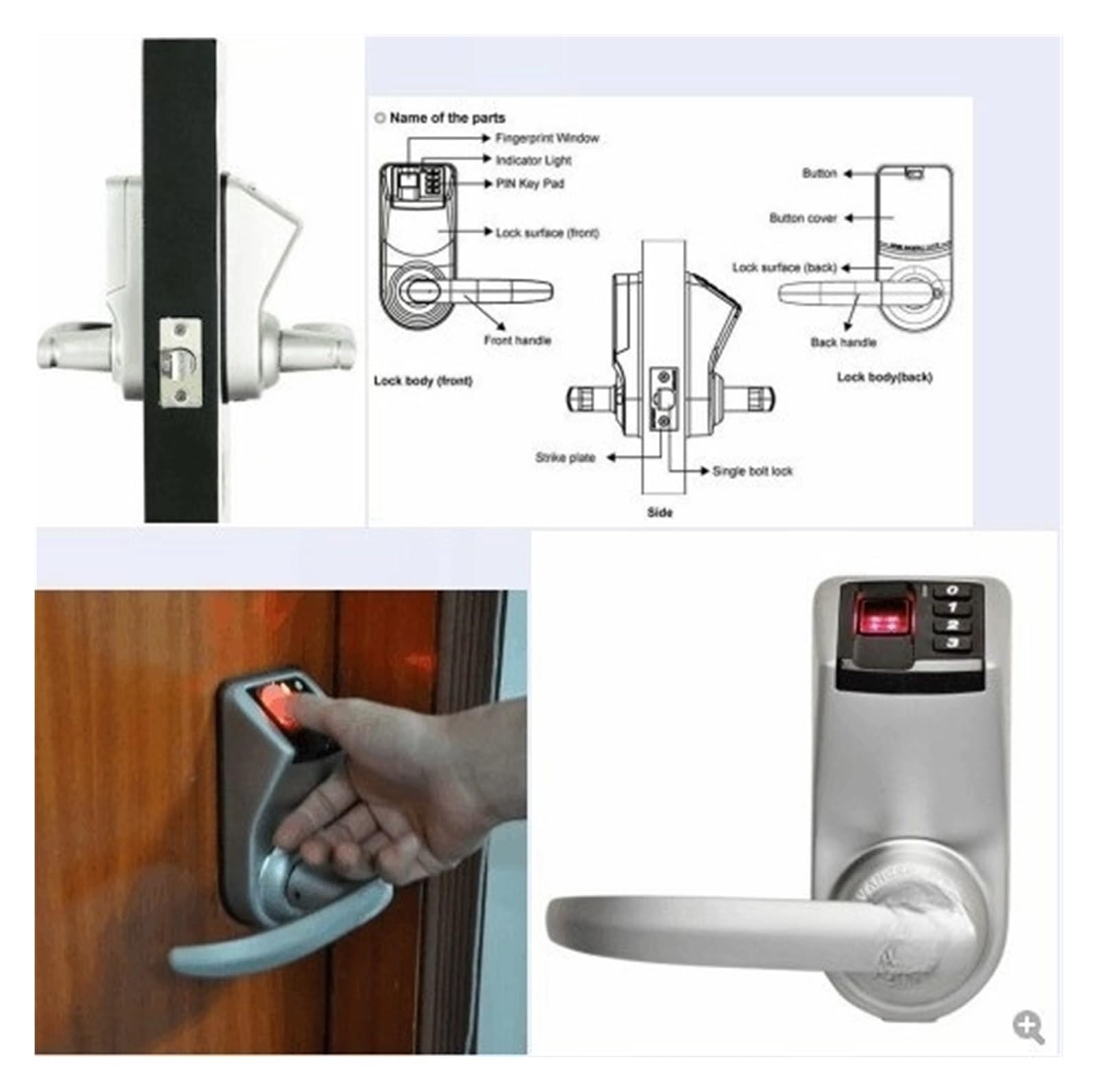 3398 Biometryczny zamek szyfrowy do drzwi wejściowych z kodem cyfrowym i zamkami Deadbolt Smart