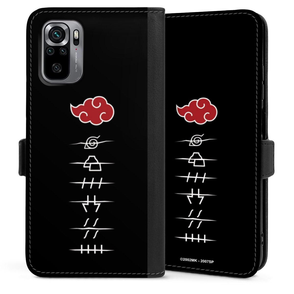 DeinDesign Etui Compatible avec Xiaomi Redmi Note 10 4G Etui Folio Etui magnetique Akatsuki Produit sous Licence Officielle Naruto Shippuden