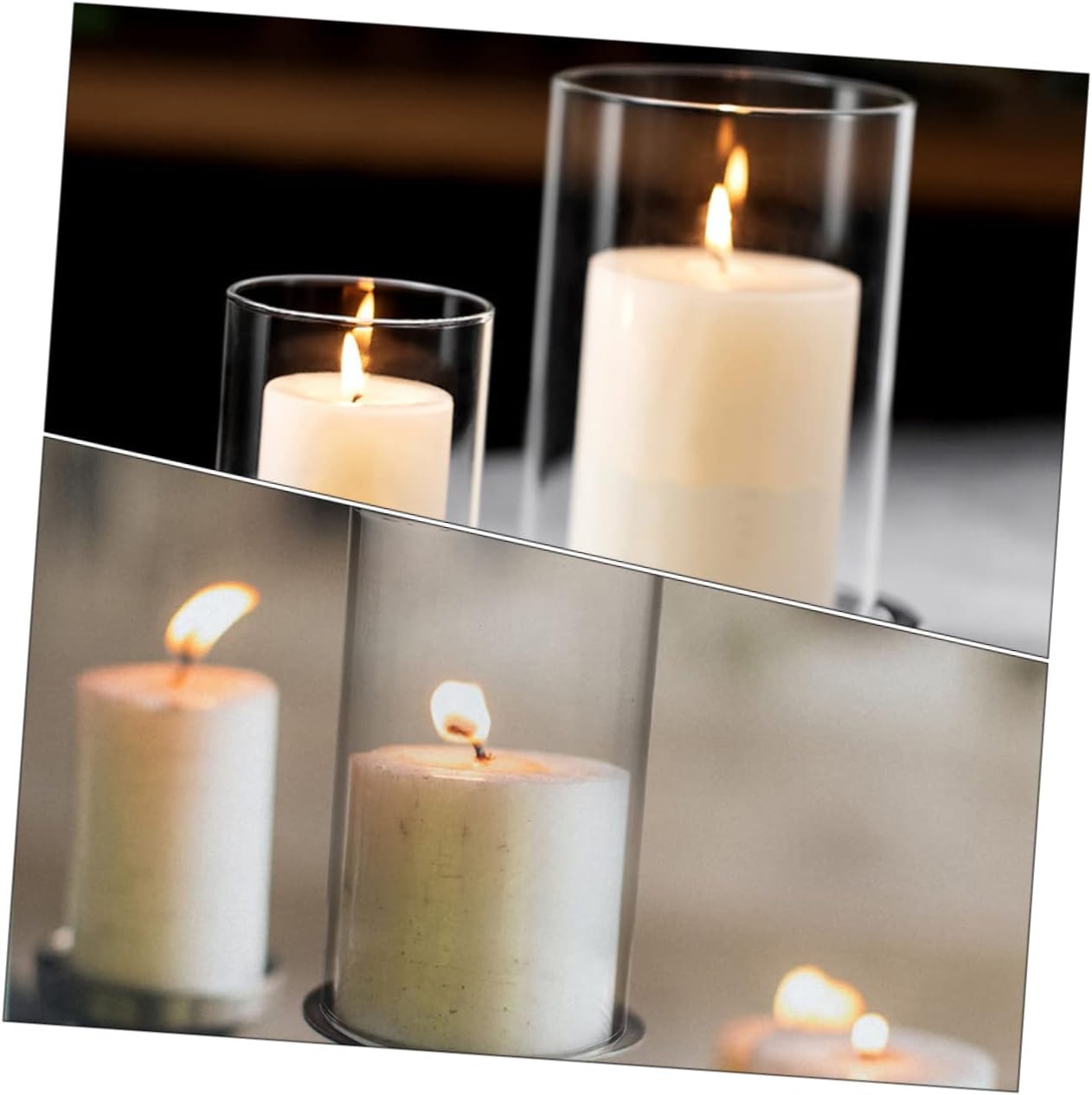 Alipis 3pcs Hurricane Candle Holder Sleeve Glass Shade for Decorative Candles Pillar Holders Dinner Light Fixtures
