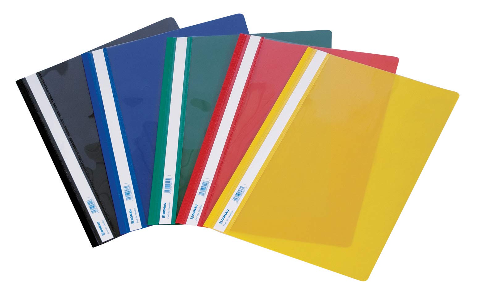 DONAU 1705001PL-04 skoroszyt plastikowy, A4, czerwony, tworzywo sztuczne, wytrzymałe tworzywo sztuczne, twarda okładka, do biura i szkoły, pojemność ok. 200 arkuszy, 10 sztuk w opakowaniu