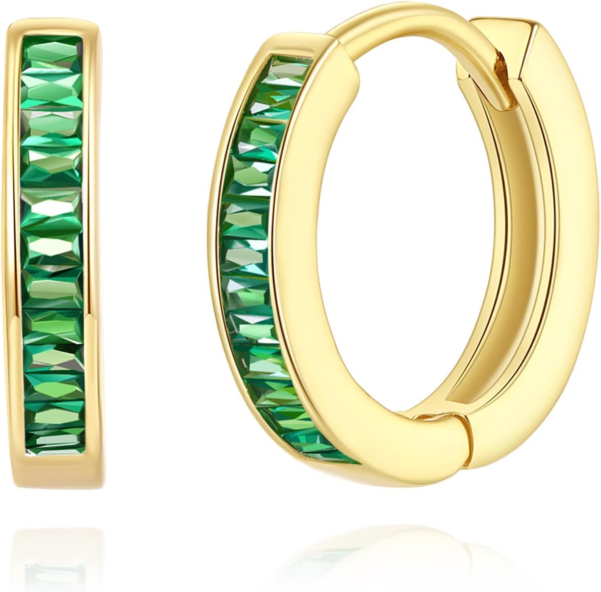 14K Gold Huggie Earrings for Women Silver Huggie Hoop Earrings Cubic Zirconia Huggie Earrings Stud Earrings Lightweight Dainty Hypoallergenic Earrings Jewelry Gifts