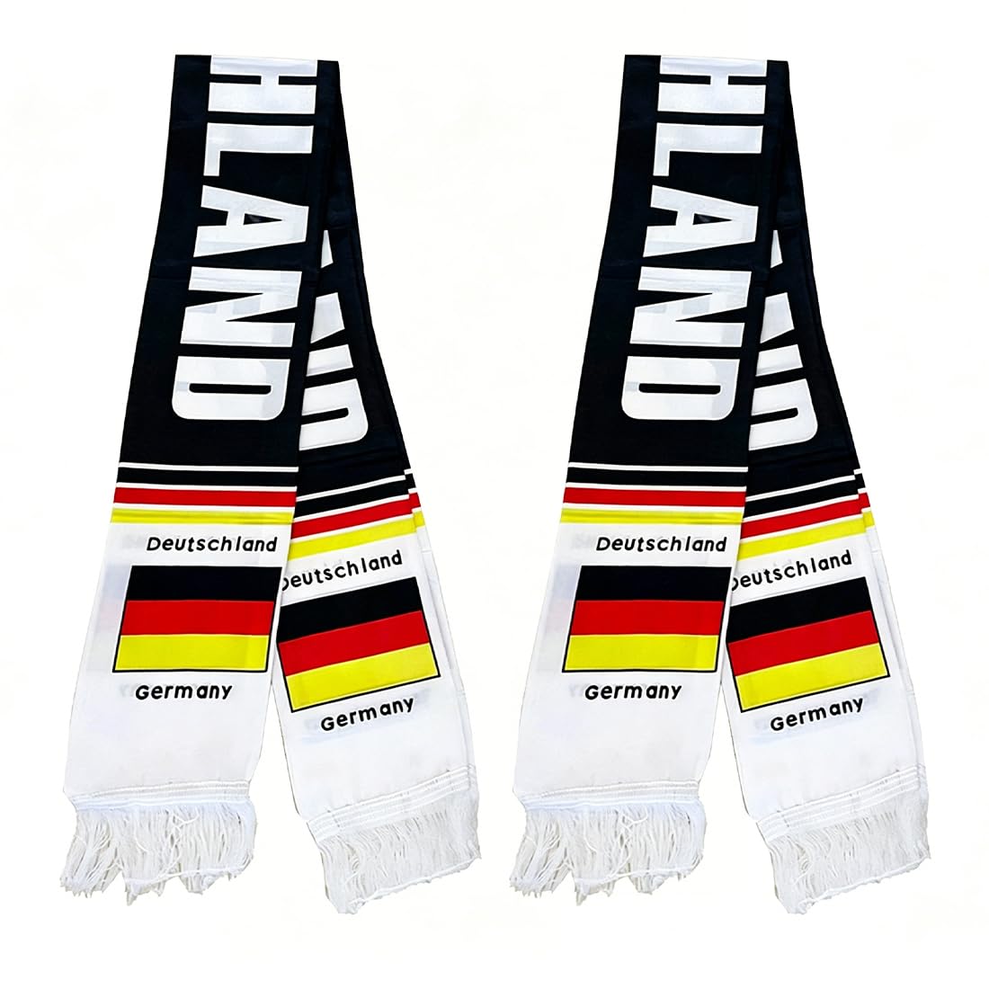 Sciarpa Germania Nera Rossa Oro 2 Pezzi, Sciarpe tifosi tedeschi