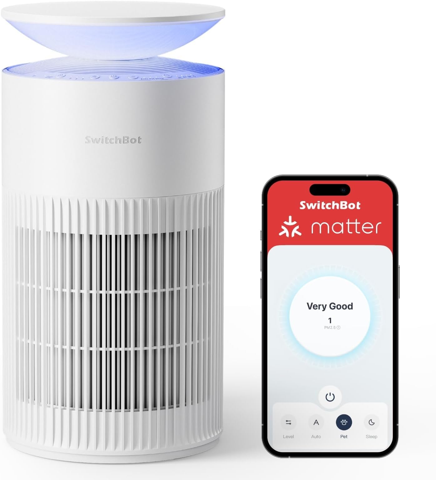 Air Purifiers for Home Large Room with Matter Up to 3620 ft², 20dB, Washable Pre-filter, Pet Mode, 10 RGB Colors, Aromatherapy, Work with Apple Home, Google Home, HomeAssistant