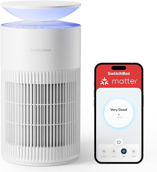 Large Room Air Purifier with Matter, 3620 ft² Coverage, 20dB Quiet, Washable Filter, Pet Mode, RGB