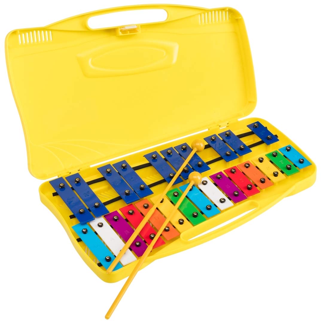 GLOCKENPIEL CARRILLON METALOFONO FOREST SG-25C CROMATICO 25 NOTAS COLORES CON ESTUCHE Y MAZAS - ROCKMUSIC ESPAÑA