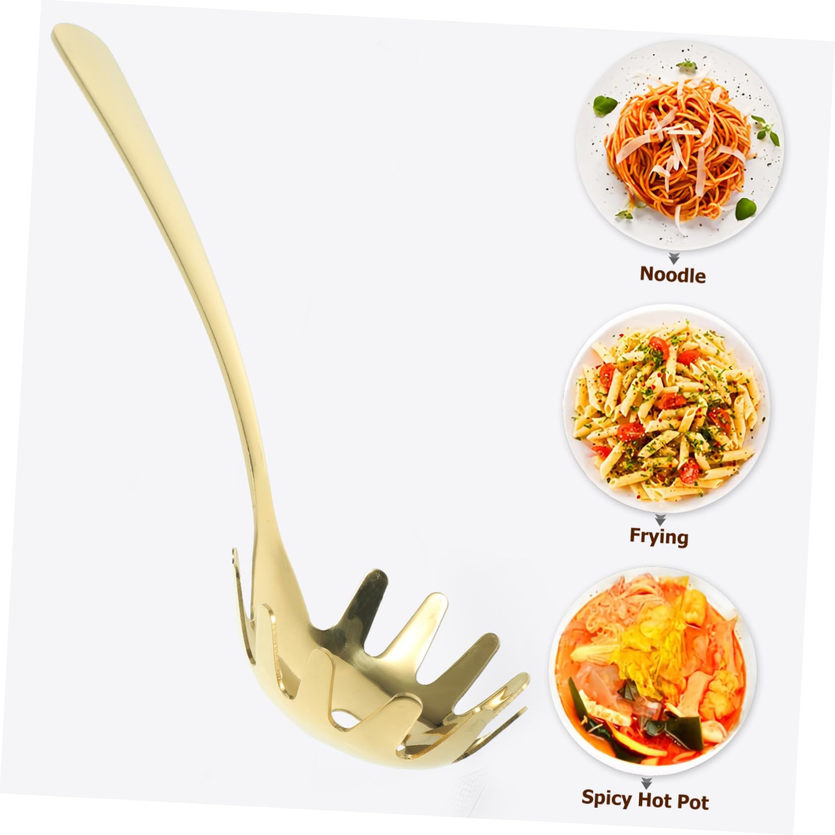 Nudellöffel aus 304 Edelstahl mit Küchensieb Funktion Mehrzweck Küchen Pasta Servierer Langlebig den Täglichen Gebrauch der Küche