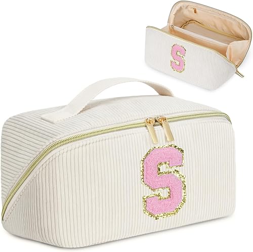Bolsa de cosméticos de viaje de gran capacidad, Beige, F
