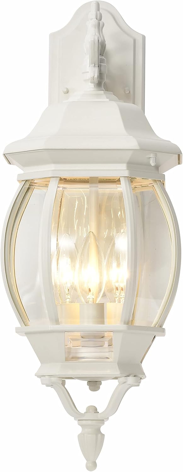 Nuvo Lighting 60/891 Traditional Three Light Outdoor Wall Mount from Central Park Collection in White Finish