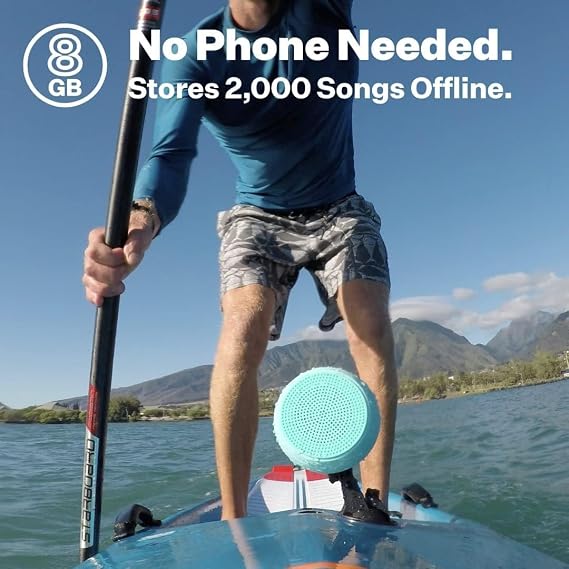 Speaqua Bluetooth Speaker-Waterproof, Floatable, Portable Speaker Beach Accessory - Dual Portable Speakers Bluetooth Wireless Pairing - Removable Suction - Barnacle Vibe 3.0 (Manta Ray Black)