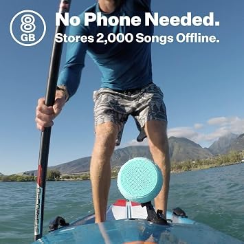 Speaqua Bluetooth Speaker-Waterproof, Floatable, Portable Speaker Beach Accessory - Dual Portable Speakers Bluetooth Wireless Pairing - Removable Suction - Barnacle Vibe 3.0 (Manta Ray Black)