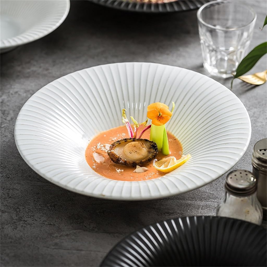 Bucket Bowl Household 8 Inch Ramen Noodle Soup Hat Deep Plate Ceramic Salad