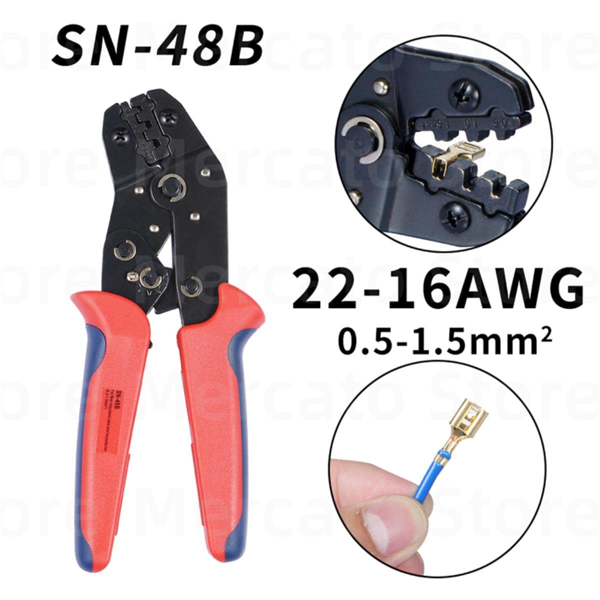 2.8/4.8/6.3mm Assortiti Maschio/Femmina Spina Primavera Spade Terminali A Crimpare Freddo Manicotto Isolante Elettrico Connettore del Cavo SN-48B Set-1000 PZ
