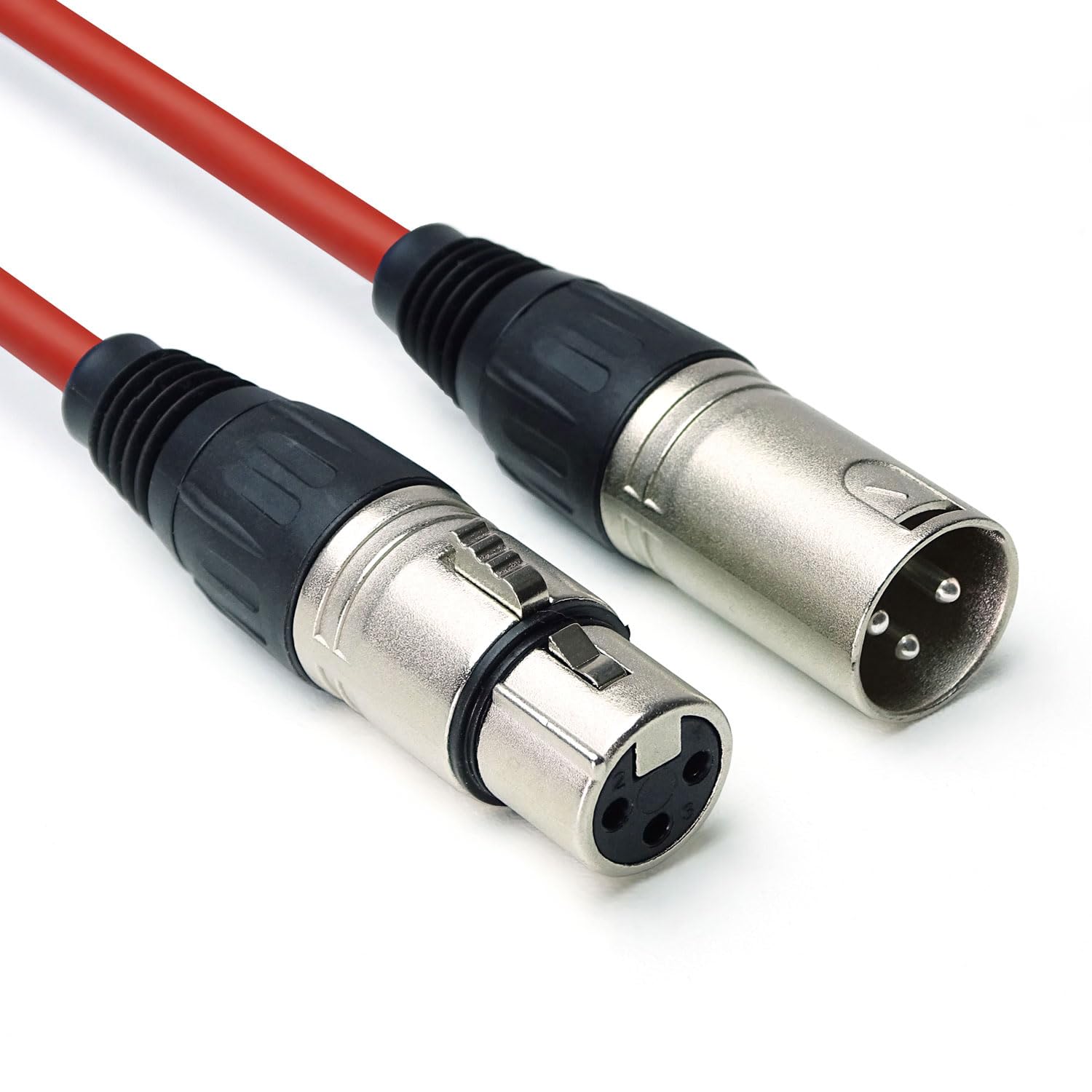 keepdrum DMX-Kabel Set Rot Lichtkabel 3-pol XLR je 2X 3m 10m 15m