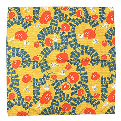 和ごころきもの屋 撥水加工 風呂敷 アクアドロップ こはれ ハチドリ キイロ 【約100cm×100cm】むす美 kata kata イエロー 日本製 防水 防災 エコバック レジャーシート 大判 ふろしき wasou-huro07-04