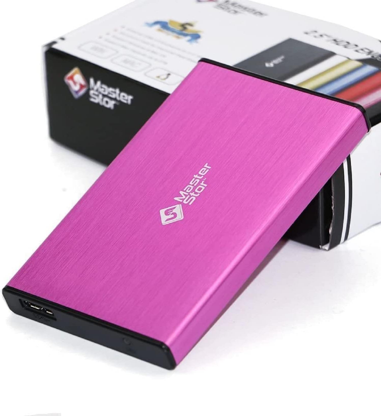 MasterStorb External Hard Disk Drive USB 3.0 Super-Fast 2.5-inch SATA Laptop Hard Drive Portable Hard Drives. RED, SILVER, BLACK, BLUE and PINK all different GB available (500GB, PINK)