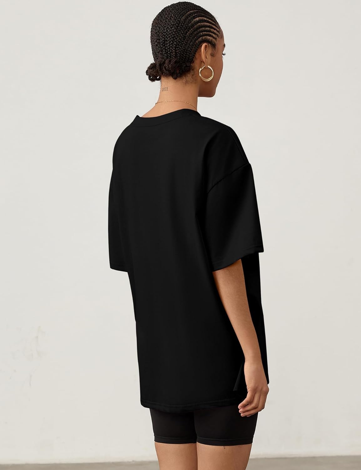 LOMON Oversized T Shirts for Women Short Sleeve Crewneck Summer Tops Loose Casual Mama Shirts Basic Tee - Image 4