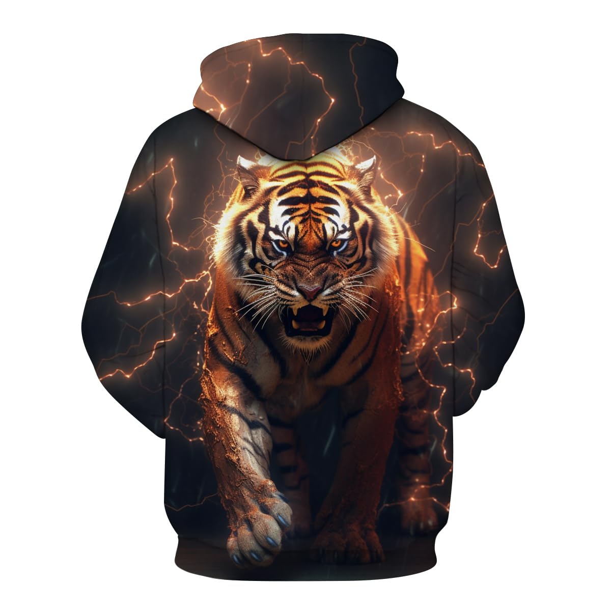 Lurhonp Felpa con cappuccio da uomo con stampa tigre