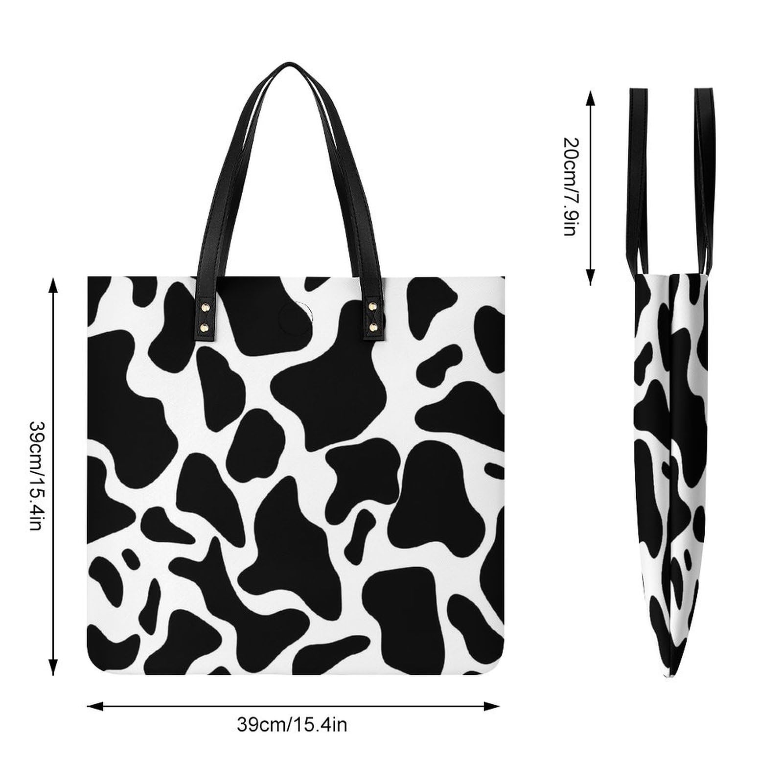 Cow Spot Large Leather Handbags Women Fashion Handbag Multifunctional Travel Bag It Is A Great Gift for Mothers, Teachers, Friends, Bridesmaids