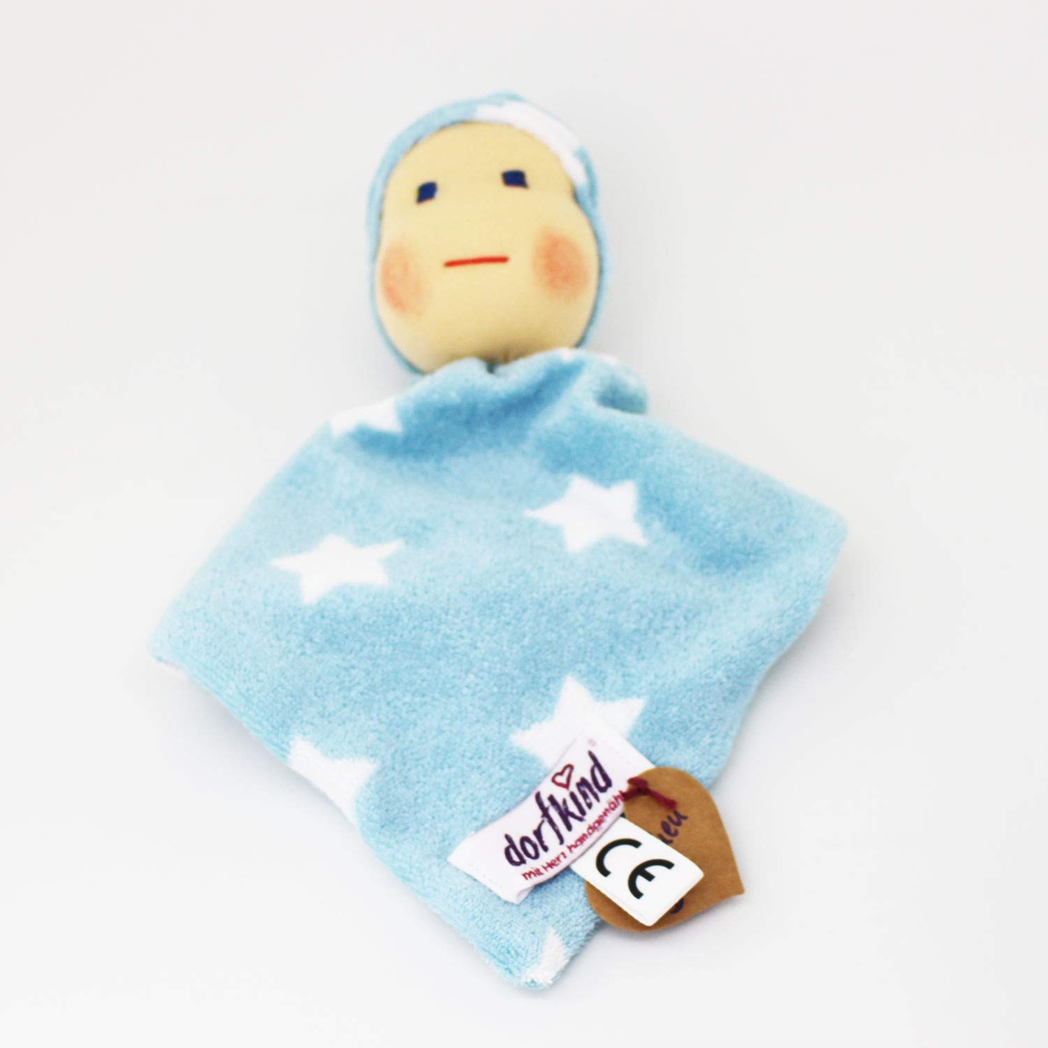 Baby Schmusetuch nach Waldorf Art, Knötchen hellblau, Für Kinder, Spielzeug aus Stoff, Gesche,Schlafwichtel, Dorfkind, Schmusetuch, Baby Puppe, Wichtel Nach Wal