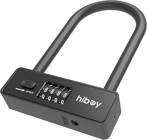 Miniatura 9 de Hiboy Cerradura en U de combinación para bicicleta, cerradura antirrobo para bicicleta con soporte de montaje, grillete de acero de 0.394 in con