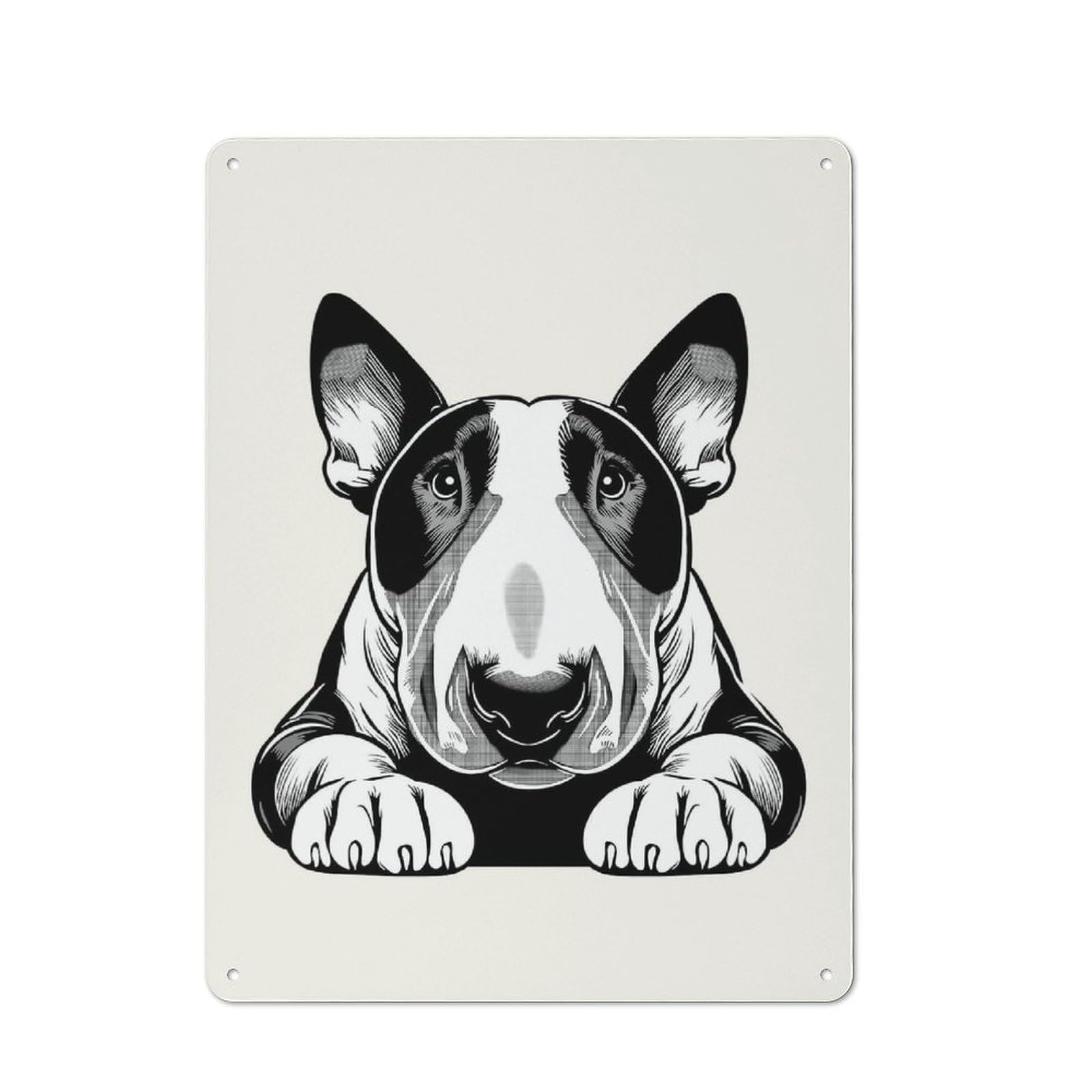 Metal Gift Sign with Bull Terrier(3) Design 40x30cm, Character Room Wall Plaque for Flat, Dorm Room, Lounge Or Cafe