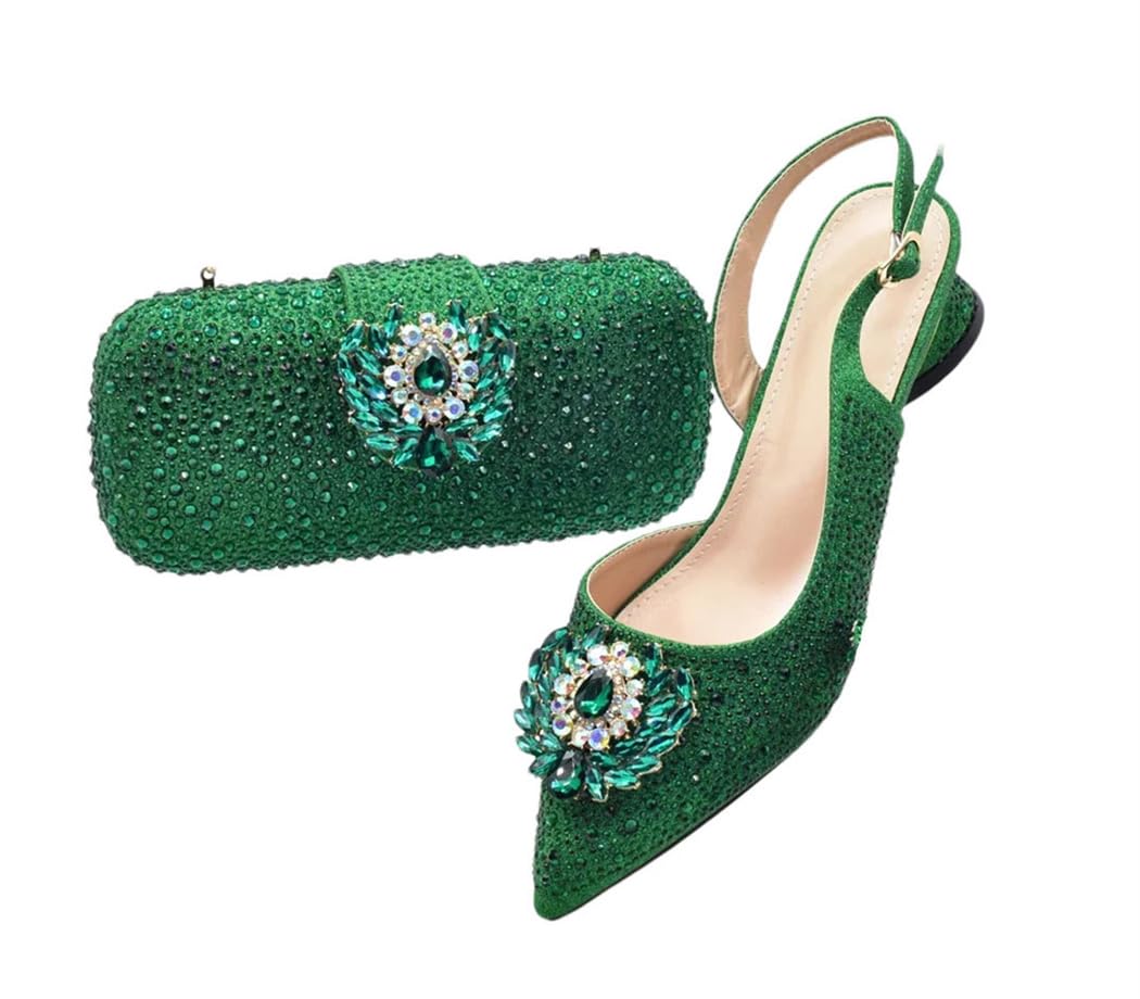 Escarpins nigérians haut de gamme et sac de mariage orné de strass - 8