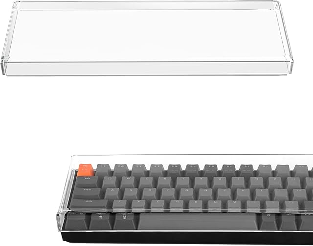 Geekria Premium Acrylic Keyboard Dust Cover, Clear Acrylic Keyboard Cover for 65% Compact 68-Key Computer Mechanical Gaming Wireless Portable Keyboard Compatible with Keychron k6 68 Keyboard.