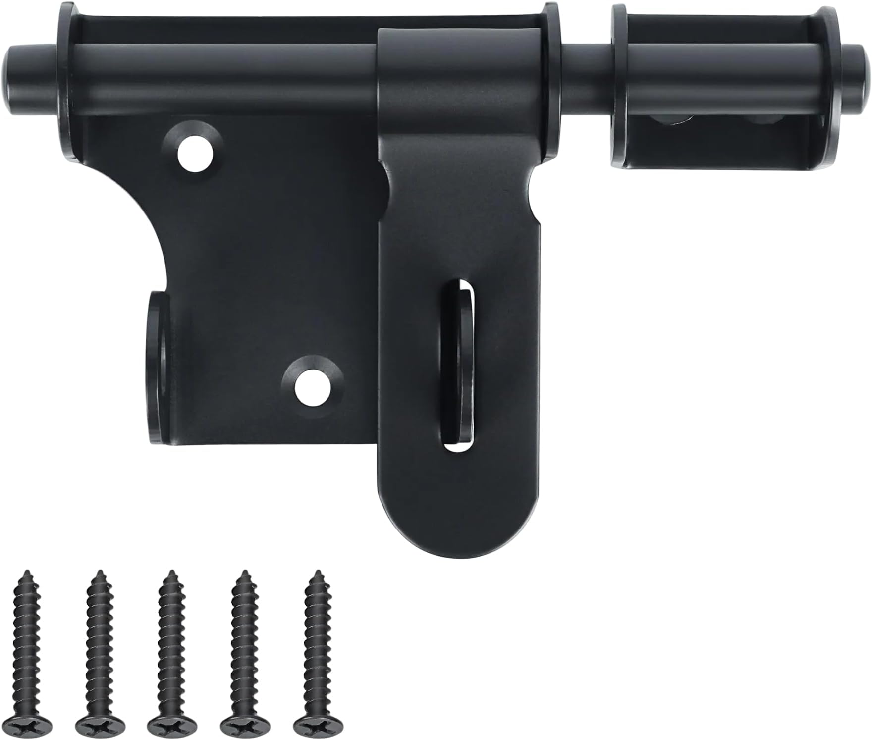 Alise 4 Inch Heavy Duty Slide Bolt Latch,Stainless Steel Barrel Bolt Latch with Padlock Hole, Safety Gate Latch for Wooden Fence/Outdoor Fence/Shed Door Black MS320U-B