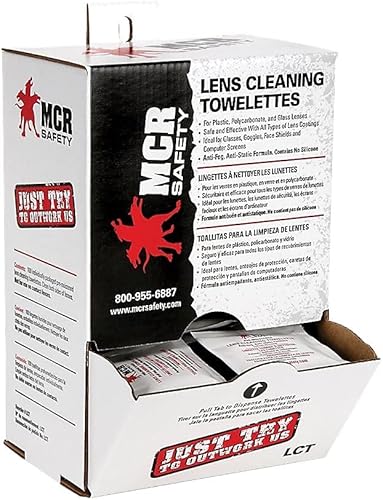 MCR Crews LCT Toallas de limpieza de lentes prehumedecidas (caja de 100)