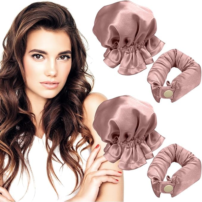 Yeria 2 rulos sin calor, rizos sin calor, rizos sin calor, rizos de banda para rizar durante la noche, onduladores durante la noche, rizadores de pelo sin calor, para cabello largo y mediano