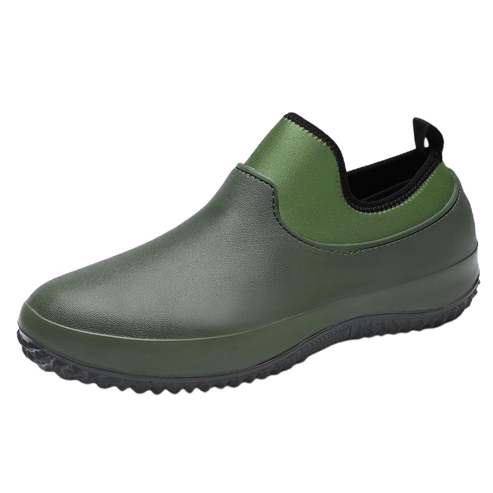 EVA Water Shoes Men's Non Slip Kitchen Work Shoes Low Top Comfortable Garden Rain Shoes for Daily Wear (Green, 7)