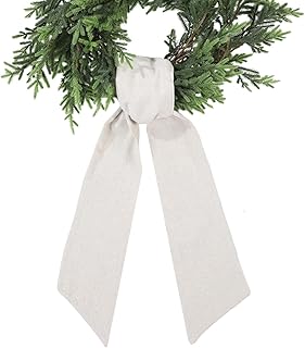 Burlap Wreath Sash Ribbon - Vintage Style Decorative Garland for Front Door, Porch, Yard, Home Decor - 57x5 Inch Extra Wide Farmhouse Boho Accent